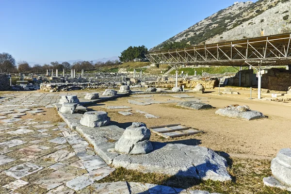 Ruinas en el área arqueológica de la antigua Filipos, Grecia — Foto de Stock