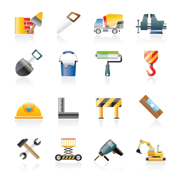 Building and construction tools icons Stock Vector