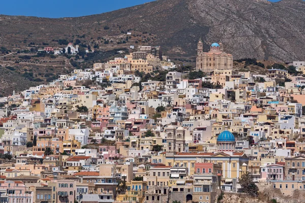 Panoramik şehir Ermopoli, Syros, Cyclades Islands, Yunanistan için