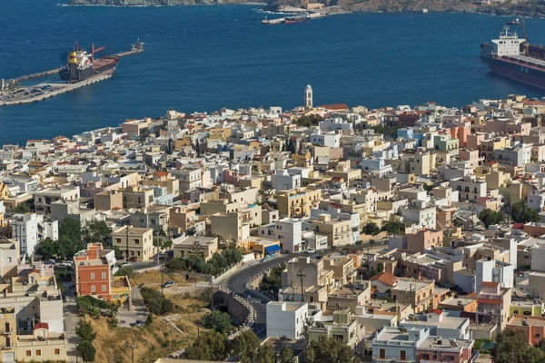 Bağlantı noktası Ermopoli şehir, Syros, Yunanistan için şaşırtıcı görünümü