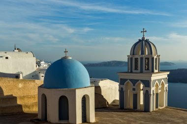 Şehir, Firostefani içinde Santorini Island, Yunanistan çan kuleleri