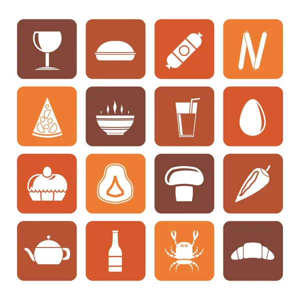 Flat shop, food and drink icons — Stock Vector