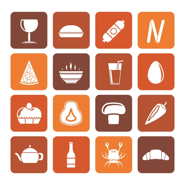 Platte shop, eten en drinken pictogrammen — Stockvector