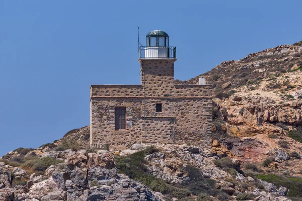 Incredibile vista sul Faro del porto di Ios, Grecia — Foto Stock