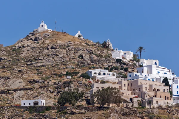 Fantastisk utsikt över Chora stad i Ios Island, Grekland — Stockfoto