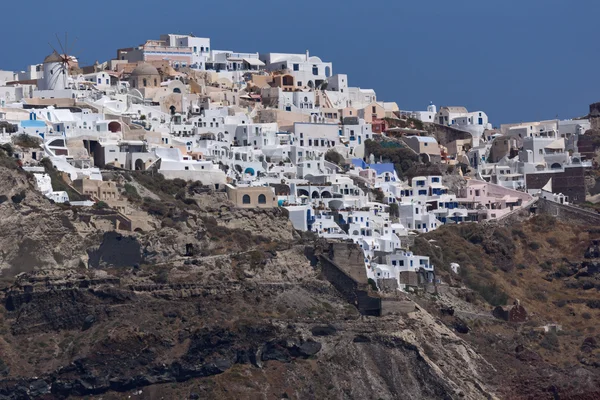 Fantastiska utsikten över Oia stad, Santorini island, Grekland — Stockfoto