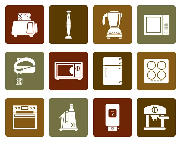 Flat Kitchen and home equipment icons — Stock Vector