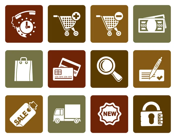 Flat Internet icons for online shop — Stock Vector