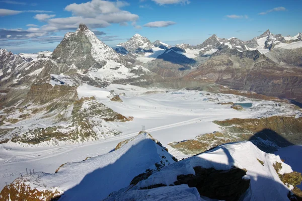 Mount Matterhorn, Valais Canton, Alpler kış görünümü — Stok fotoğraf