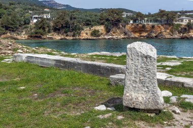 Aliki, Thassos Island, Yunanistan arkeolojik kalıntıları şaşırtıcı görünümü