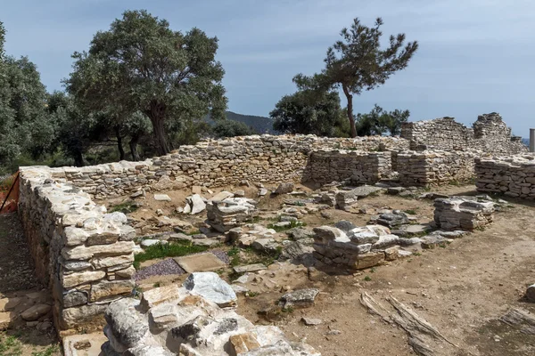 Arkeolojik Aliki, Thassos Island, Yunanistan, antik köy kalıntıları