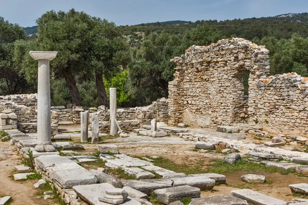 Arkeolojik Aliki, Thassos Island, Yunanistan, antik Kilisesi'nin iç görünüm