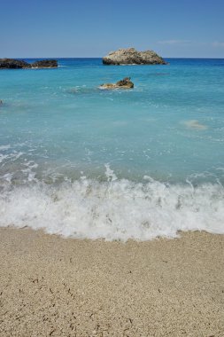 Blue waters of Katisma Beach, Lefkada, Greece