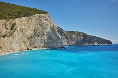 Porto Katsiki Beach,Lefkada, Yunanistan'ın muhteşem manzarası