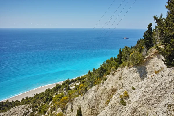 Blue Waters of Gialos Beach, Lefkada, Grecia — Foto Stock