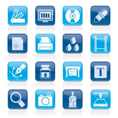 Baskı sanayi ve grafik tasarım simgeler