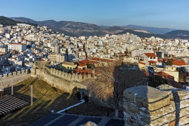 Kale ve panorama Kavala, Yunanistan