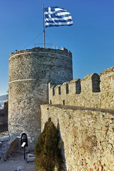 Torre de la fortaleza bizantina en Kavala, Grecia — Foto de Stock