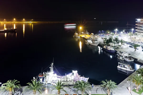 Fotos da noite panorâmica de Kavala, Grécia — Fotografia de Stock