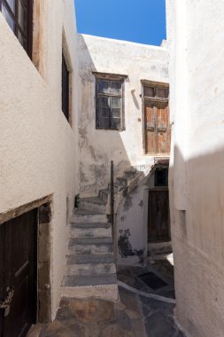 Küçük street Chora şehir, Naxos Adası, Cyclades, Yunanistan