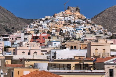 Ermopoli eski şehir: Syros, Yunanistan inanılmaz Panoraması