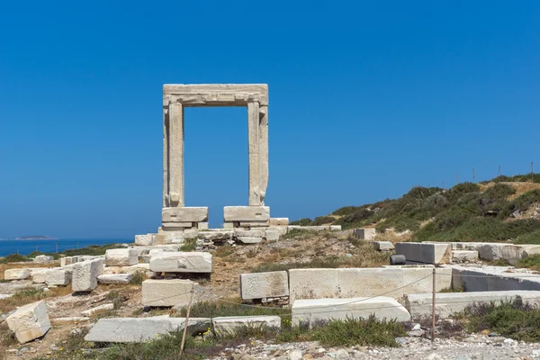 Krajina Portara, Apollo Temple vchod, ostrov Naxos, Řecko — Stock fotografie