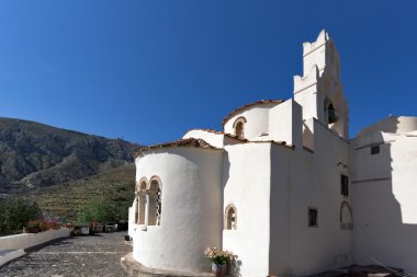 Panagia Episkopi kilisede Santorini Adası, Thira, Yunanistan