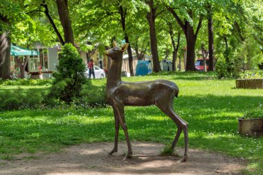 Hisarya, Bulgaristan şehrin merkezine park ve yeşil çimen