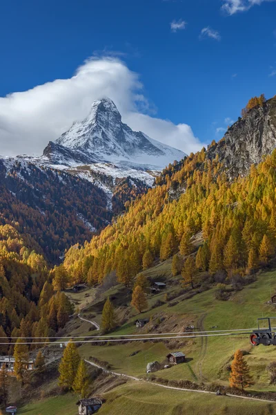 Panorama de outono do Monte Matterhorn, Suíça — Fotografia de Stock