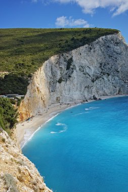 Porto Katsiki Beach, Lefkada, İyonya Adaları muhteşem manzara