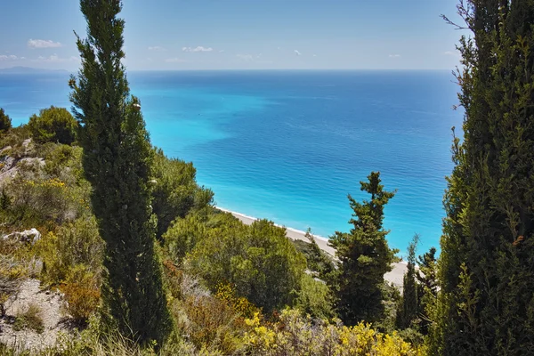 Incredibile vista sulla spiaggia di Gialos, Lefkada, Isole Ionie — Foto Stock