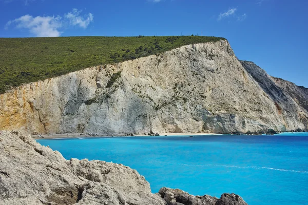 Vista incrível da Praia do Porto Katsiki, Lefkada, Ilhas Jónicas — Fotografia de Stock