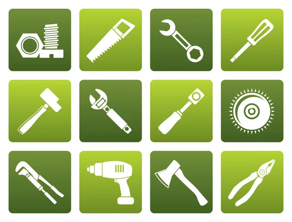 Plat différents types d'icônes outils — Image vectorielle
