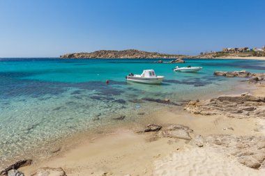 Paranga Beach on the island of Mykonos, Greece clipart