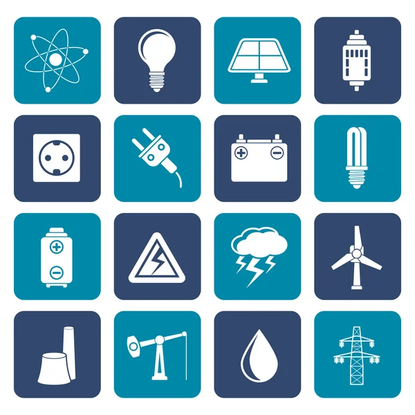 Iconos de la industria eléctrica y eléctrica — Archivo Imágenes Vectoriales