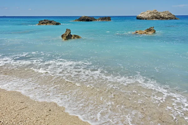 Katisma Beach, Lefkada, Wyspy Jońskie, Błękitne — Zdjęcie stockowe