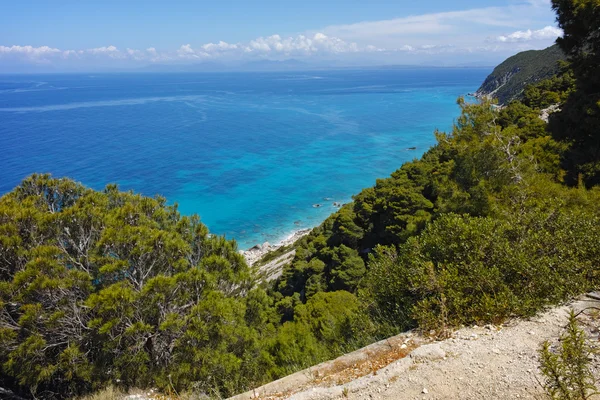 Amazing Seascape with blue waters at Lefkada, Ionian Islands — Stok Foto