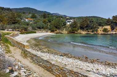 Panoramik arkeolojik Aliki, Thassos Island, Yunanistan