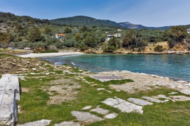 Panorama arkeolojik Aliki, Thassos Island, Yunanistan