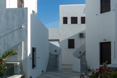 Panoramik şehir, Fira, Santorini Adası, Thira, Yunanistan için