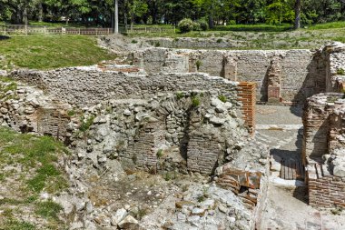 Panoramik antik termal banyoları, Diocletianopolis, kasaba Hisarya, Bulgaristan
