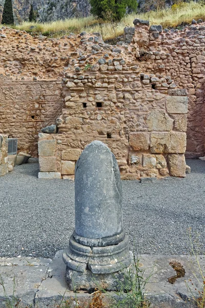 Vista panorámica del sitio arqueológico griego antiguo de Delfos — Foto de Stock