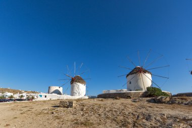 Beyaz yel değirmeni Mykonos Adası, Cyclades