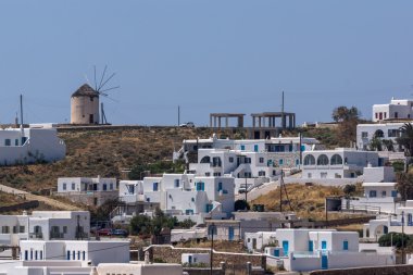 Panoramik bir şehir, Ano Mera, Mikonos Adası, Cyclades
