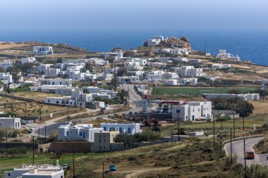 Panoramic view of Town of Ano Mera, island of Mykonos, Cyclades clipart