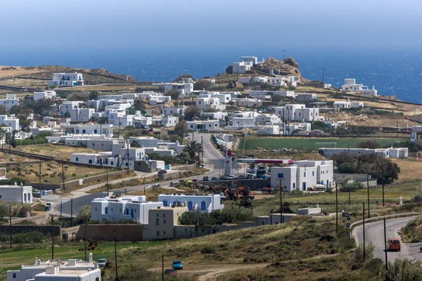 Vista panoramica della città di Ano Mera, isola di Mykonos, Cicladi — Foto Stock