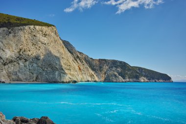 Porto Katsiki Beach, Lefkada, İyonya Adaları muhteşem manzara