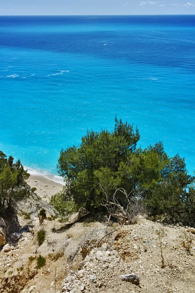 Incredibile vista sulla spiaggia di Gialos, Lefkada, Isole Ionie , — Foto Stock