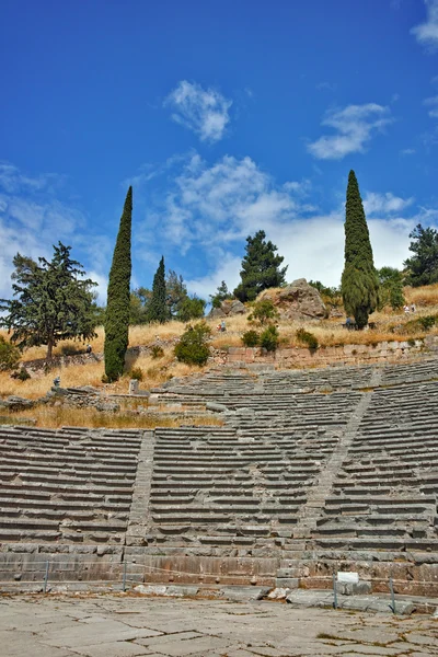 Anfiteatro en el sitio arqueológico griego antiguo de Delphi — Foto de Stock