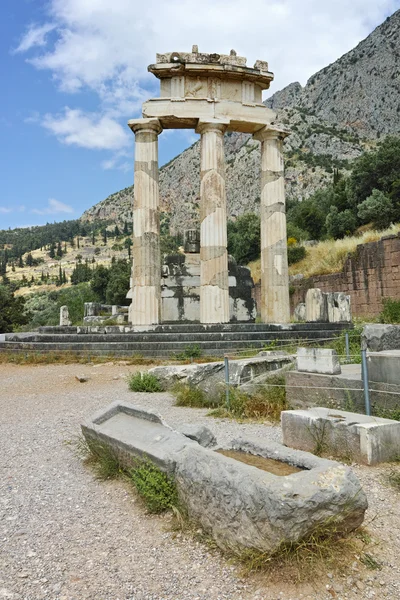 Athena Pronaia szentély a Delphi — Stock Fotó